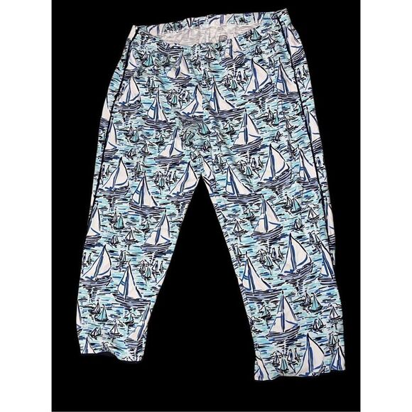 EXCELLENT CONDITION Sail To Sable STS Blue/White Sailboats, PIMA Cotton SAILBOAT - Picture 3 of 8